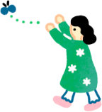 蝶を追いかける女の子