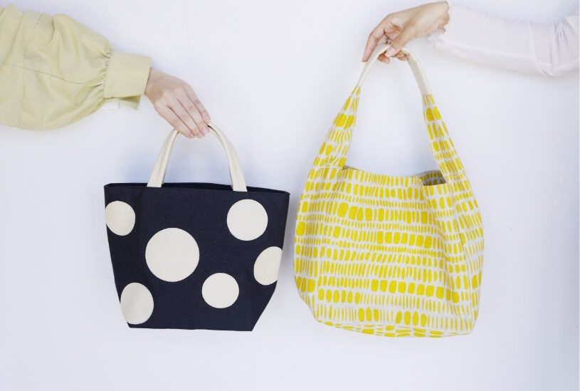 麻の小物バック