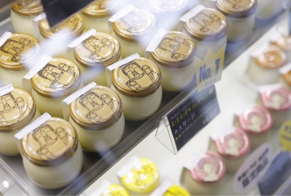 大仏プリンの陳列風景