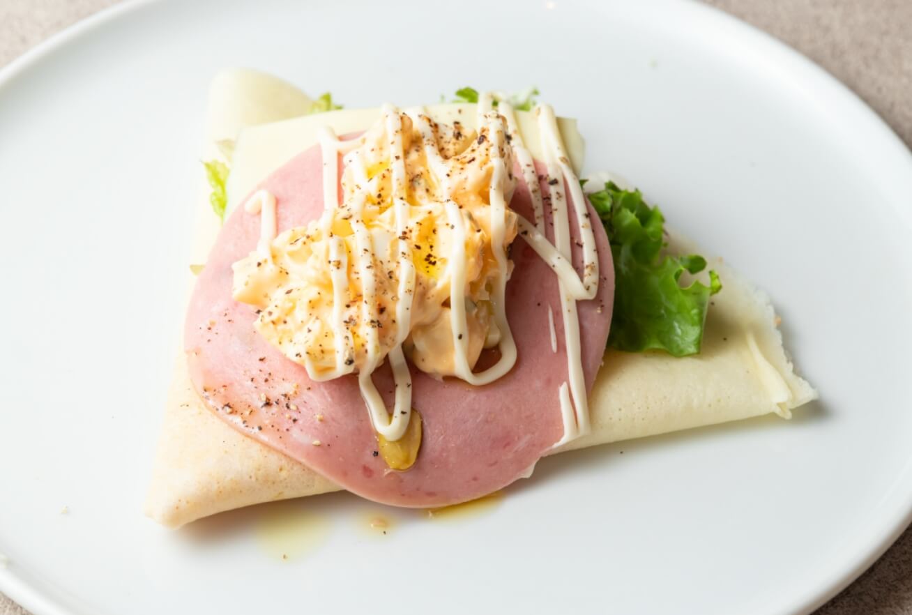 奈良県産の米粉を使った、もちもちクレープ